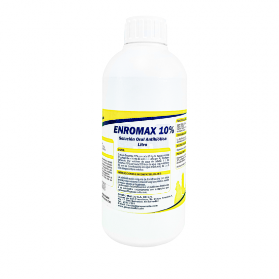 Enromax 10% Solución oral antibiótica 20 ml, 100 ml y 1 L