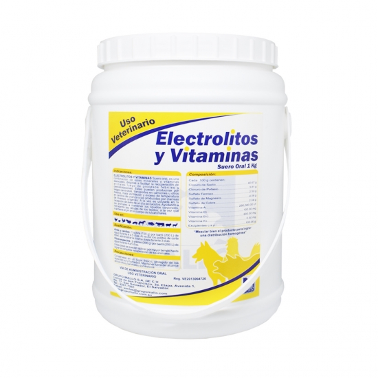 ELECTROLITOS Y VITAMINAS sobre 10 grs, 100 grs y 1 Kg 