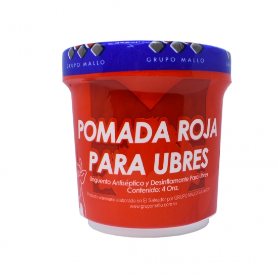 POMADA ROJA PARA UBRES 2,4,8,24 oz, 1 Kg, 7.5 lbs