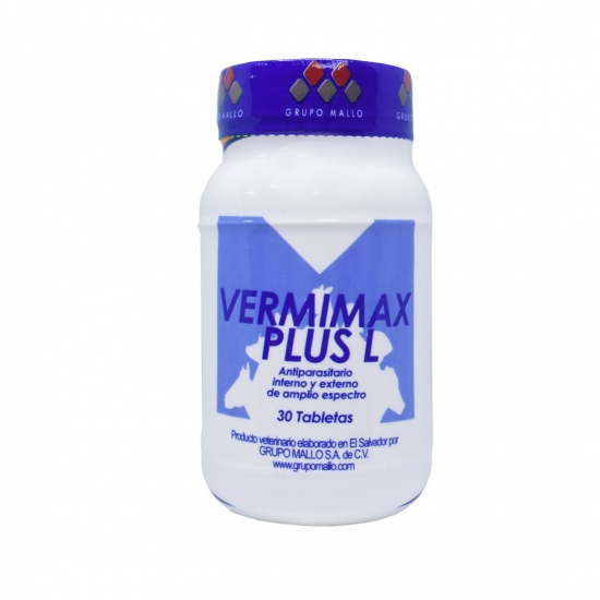 VERMIMAX PLUS L frasco de 30 tabs.